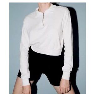 Brandy Cropped White Long Sleeve